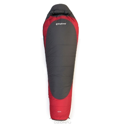 Спальный мешок KingCamp "Alpine 1600", цвет: красный, серый